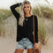 Women's Long Sleeve Relaxed Fit Top Casual Everyday Boho Street Style Shirt with Pocket - Victrafia