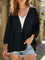 Women's Loose Open Front Cardigan V-Neck Mid-Sleeve Lightweight Casual Layering Top - Victrafia