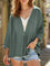 Women's Loose Open Front Cardigan V-Neck Mid-Sleeve Lightweight Casual Layering Top - Victrafia