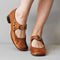 Women's Mary Jane Shoes Buckle Strap Low Heel Casual Office Everyday Flats - Victrafia
