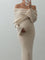 Women's Maternity Maxi Dress Off-Shoulder Long Sleeve Baby Shower Photoshoot - Victrafia