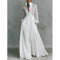 Women's Maxi Dress Long Sleeve Stand Collar Button-Down Flowy Formal Wedding Guest - Victrafia