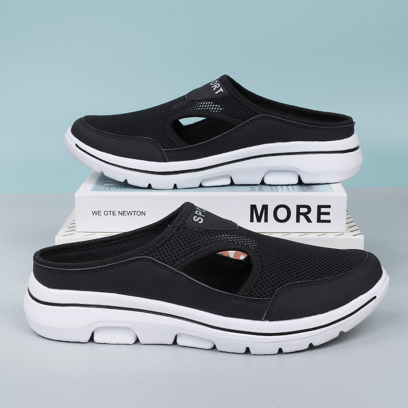 Women's Mesh Slip-On Mule Sneakers Breathable Cushioned Casual Walking Summer Shoes - Victrafia