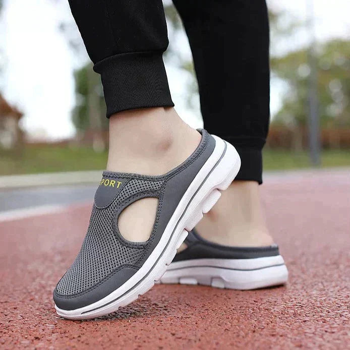 Women's Mesh Slip-On Mule Sneakers Breathable Cushioned Casual Walking Summer Shoes - Victrafia