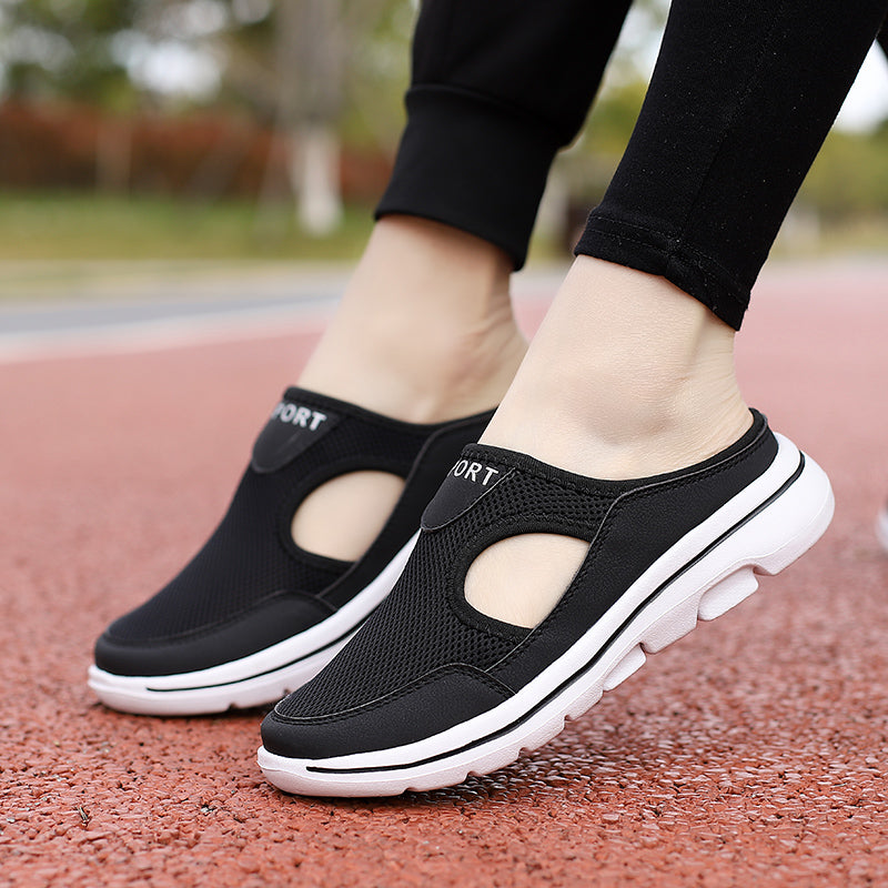 Women's Mesh Slip-On Mule Sneakers Breathable Cushioned Casual Walking Summer Shoes - Victrafia