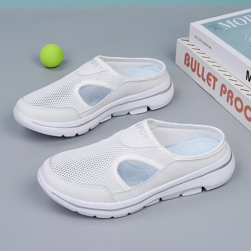 Women's Mesh Slip-On Mule Sneakers Breathable Cushioned Casual Walking Summer Shoes - Victrafia