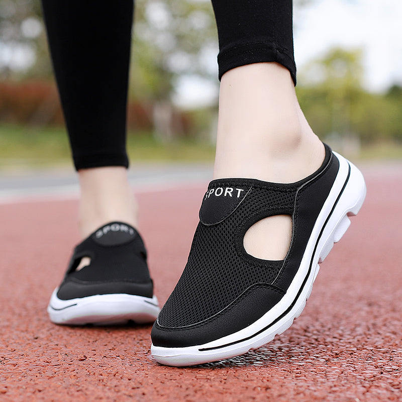 Women's Mesh Slip-On Mule Sneakers Breathable Cushioned Casual Walking Summer Shoes - Victrafia