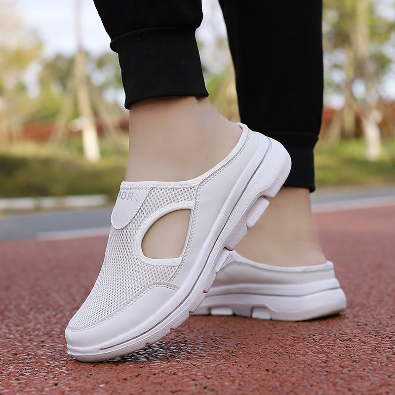 Women's Mesh Slip-On Mule Sneakers Breathable Cushioned Casual Walking Summer Shoes - Victrafia