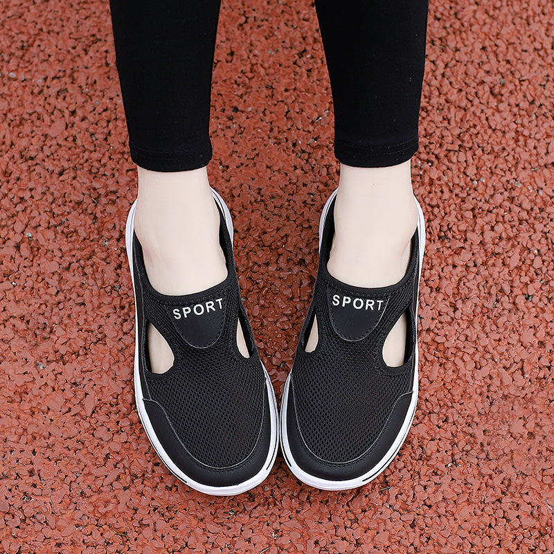 Women's Mesh Slip-On Mule Sneakers Breathable Cushioned Casual Walking Summer Shoes - Victrafia