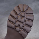 Women's Mid-Calf Platform Boots Chunky Lug Sole Side Zip Casual Leather - Victrafia