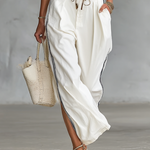 Women's Mock Neck Long Sleeve Top Wide-Leg Pants Two-Piece Set Athleisure Casual Outfit - Victrafia