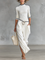 Women's Mock Neck Long Sleeve Top Wide-Leg Pants Two-Piece Set Athleisure Casual Outfit - Victrafia
