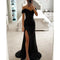 Women's Off-Shoulder Sequin Maxi Dress Side Slit Bodycon Formal Evening Gown Prom Wedding Guest - Victrafia