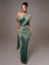 Women's One-Shoulder Bodycon Maxi Dress Draped Formal Evening Gown Wedding Gala - Victrafia