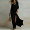 Women's One-Shoulder Maxi Dress Long Sleeve Side Slit Bohemian Evening Holiday - Victrafia