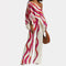 Women's One-Shoulder Two-Piece Set Printed Flowy Top Wide-Leg Pants Vacation Summer Outfit - Victrafia