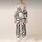 Women's One-Shoulder Two-Piece Set Printed Flowy Top Wide-Leg Pants Vacation Summer Outfit - Victrafia