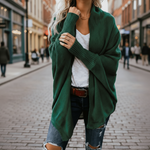 Women's Oversized Batwing Cardigan Open Front Chunky Knit Sweater Casual Fall Winter - Victrafia
