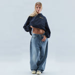 Women's Oversized Hoodie Streetwear Casual Fleece Pullover Urban Cropped Style - Victrafia
