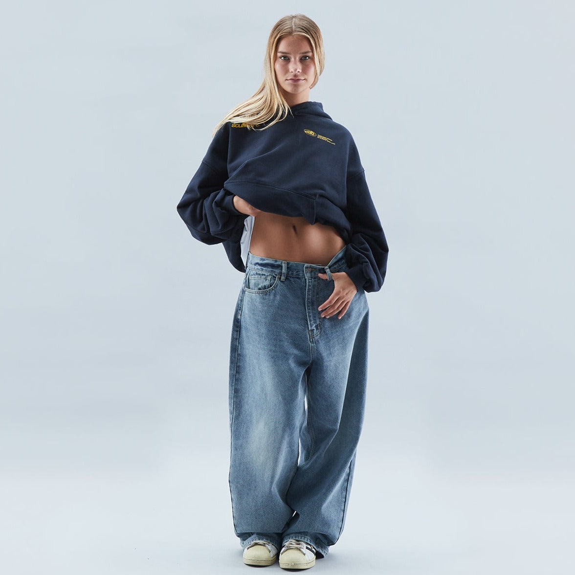 Women's Oversized Hoodie Streetwear Casual Fleece Pullover Urban Cropped Style - Victrafia