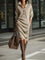 Women's Oversized Knit Sweater Dress Long Sleeve Button-Neck Casual Winter - Victrafia