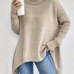 Women's Oversized Turtleneck Sweater Relaxed Fit Casual Winter Pullover - Victrafia