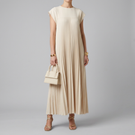 Women's Pleated Maxi Dress Sleeveless Wedding Guest Flowy Formal - Victrafia
