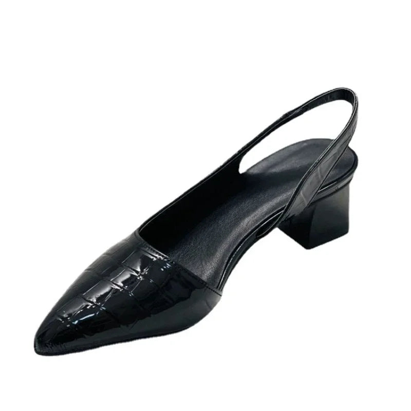 Women's Pointed Toe Slingback Pumps Low Block Heel Office Work Formal Wedding - Victrafia