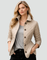 Women's Quilted Jacket Button-Down Collar Lightweight Fall Transitional Coat - Victrafia