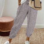 Women's Relaxed Linen Pants Drawstring Waist Casual Summer Joggers - Victrafia
