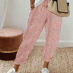 Women's Relaxed Linen Pants Drawstring Waist Casual Summer Joggers - Victrafia