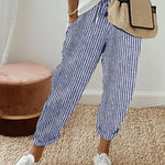 Women's Relaxed Linen Pants Drawstring Waist Casual Summer Joggers - Victrafia