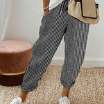 Women's Relaxed Linen Pants Drawstring Waist Casual Summer Joggers - Victrafia