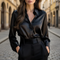 Women's Satin Blouse Long Sleeve Button-Down Office Workwear Shirt - Victrafia