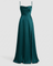 Women's Satin Maxi Dress Cowl Neck Spaghetti Strap Formal Evening Gown Slit - Victrafia