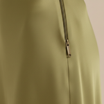 Women's Satin Midi Skirt High-Waisted Slip Skirt Wedding Guest Evening Office - Victrafia
