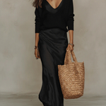 Women's Satin Slip Maxi Dress V-Neck Formal Evening Wedding Guest - Victrafia