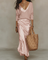 Women's Satin Slip Maxi Dress V-Neck Formal Evening Wedding Guest - Victrafia