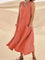 Women's Sleeveless Linen Midi Dress Relaxed Fit Casual Summer Vacation Pockets - Victrafia