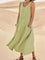 Women's Sleeveless Linen Midi Dress Relaxed Fit Casual Summer Vacation Pockets - Victrafia