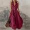 Women's Sleeveless Maxi Dress High-Waist Pleated Lapel Button-Front Summer Wedding Guest - Victrafia