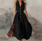 Women's Sleeveless Maxi Dress High-Waist Pleated Lapel Button-Front Summer Wedding Guest - Victrafia