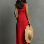 Women's Sleeveless Maxi Shirt Dress Collared Button-Down Summer Vacation Casual - Victrafia