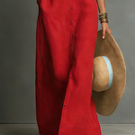 Women's Sleeveless Maxi Shirt Dress Collared Button-Down Summer Vacation Casual - Victrafia