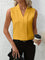 Women's Sleeveless Pleated V-Neck Blouse Office Workwear Casual Flowy Top - Victrafia