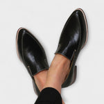 Women's Slip-On Loafers Pointed Toe Flat Casual Work Office Leather - Victrafia
