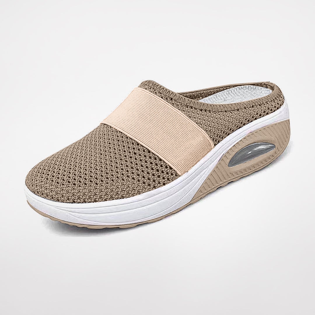 Women's Slip-On Mule Sneakers Breathable Mesh Air Cushion Casual Walking Shoes - Victrafia