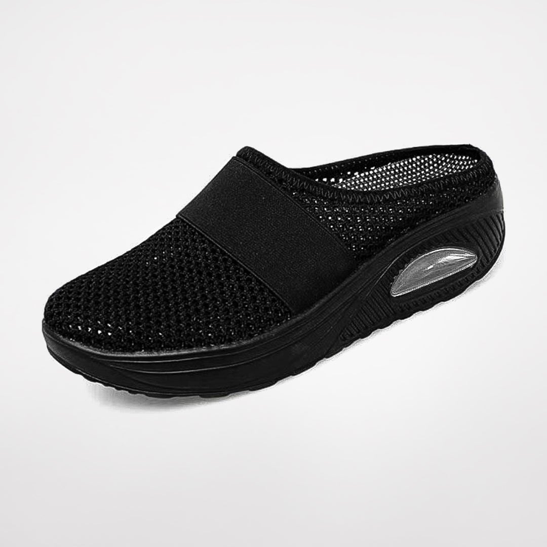 Women's Slip-On Mule Sneakers Breathable Mesh Air Cushion Casual Walking Shoes - Victrafia