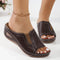 Women's Slip-On Wedge Slide Sandals Open Toe Cushioned Footbed Casual Summer - Victrafia