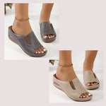 Women's Slip-On Wedge Slide Sandals Open Toe Cushioned Footbed Casual Summer - Victrafia